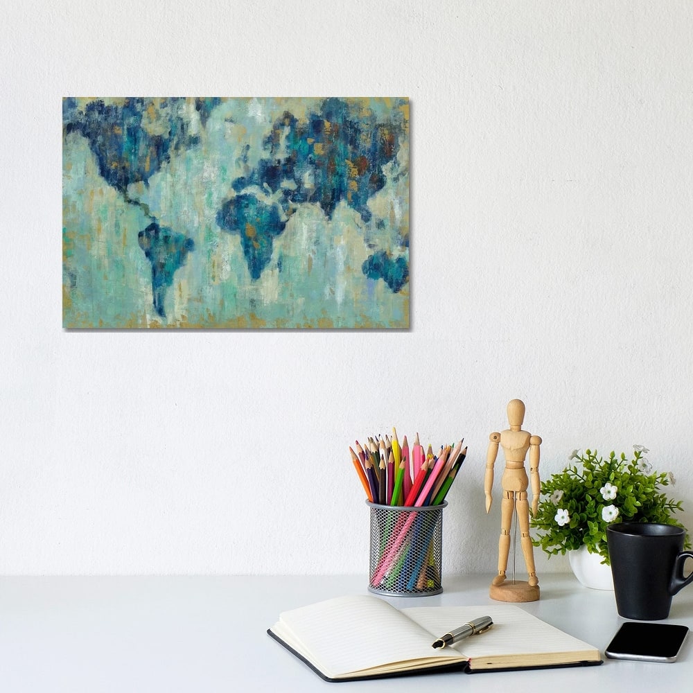 iCanvas "Map Of The World" by Silvia Vassileva Canvas Print