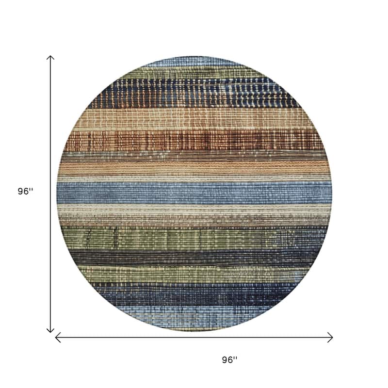HomeRoots Striped Transitional Rectangle Outdoor Rug