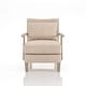 preview thumbnail 3 of 3, Cova Contemporary Beige Fabric Vinyl Accent Chair by Furniture of America