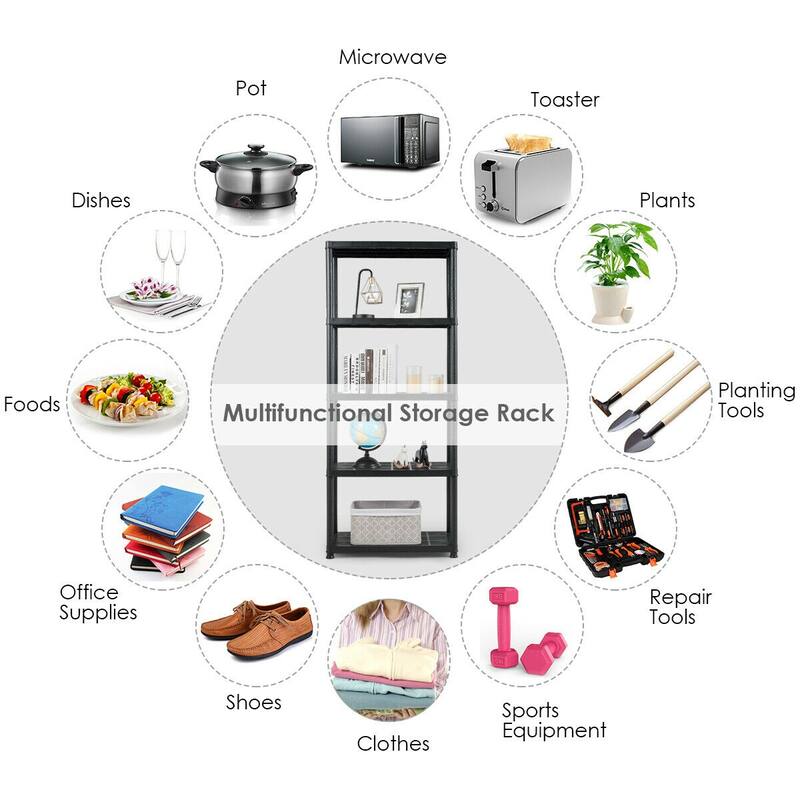 5-Tier Freestanding Storage Rack Heavy Duty Shelf for Garage Kitchen Office - 36"L x 18"W x 73"H