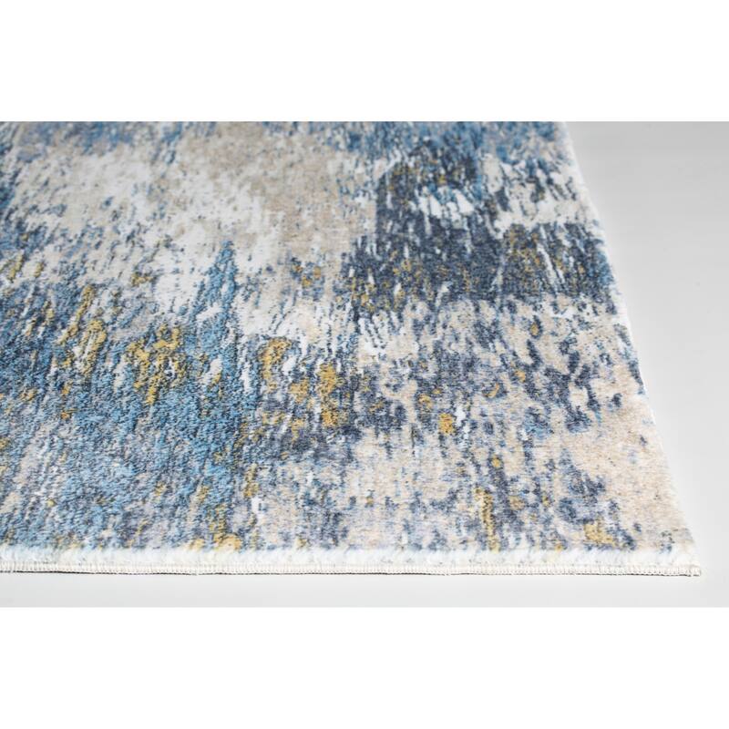 Domani Comfort Abstract Mural Faux Fur Rug