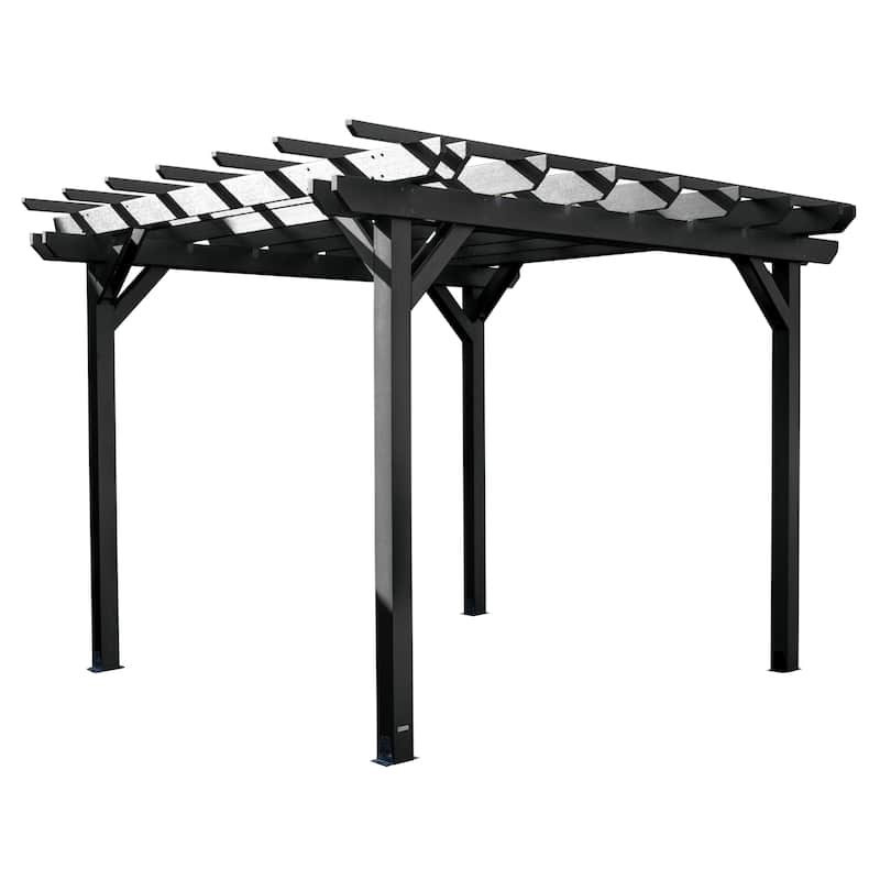 Highwood Bodhi 10 x 10 Recycled Plastic Pergola - Black