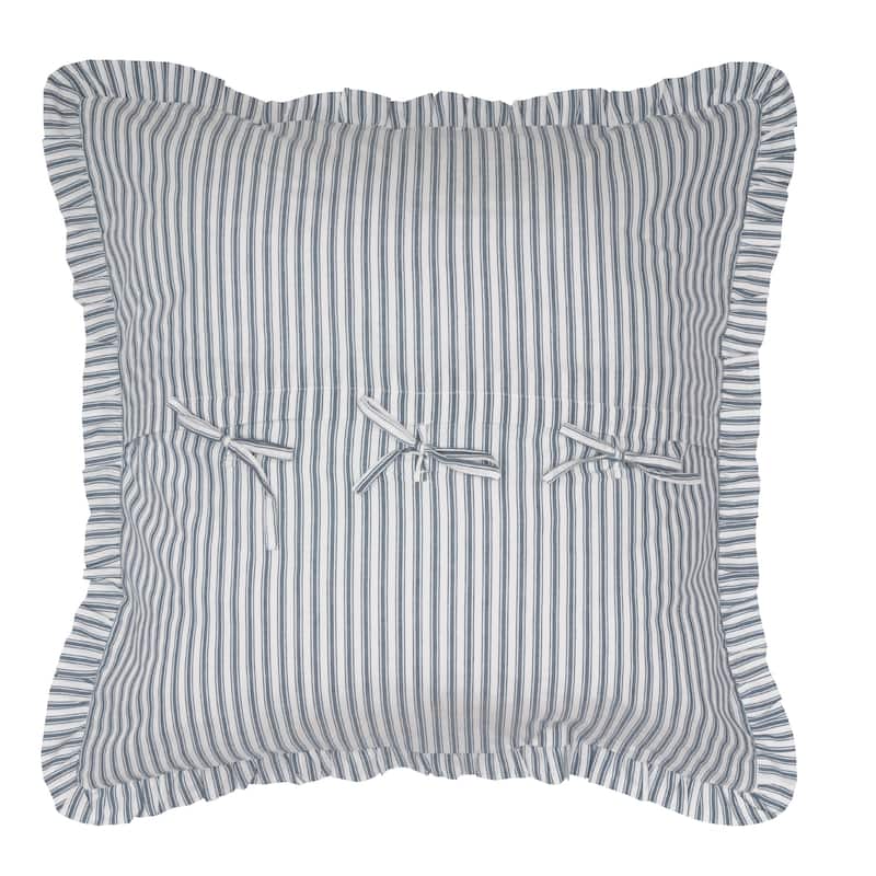 Sawyer Mill Blue Ticking Stripe Fabric Euro Sham 26x26