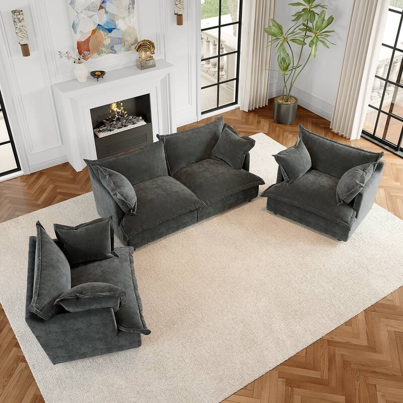 Cloud Chenille Upholstered Modular Sectional Sofa