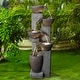 preview thumbnail 1 of 15, 5-Tier Outdoor Water Fountain w/LED Lights Garden Waterfall for Home Polyresin - Floor/Lighted - Grey
