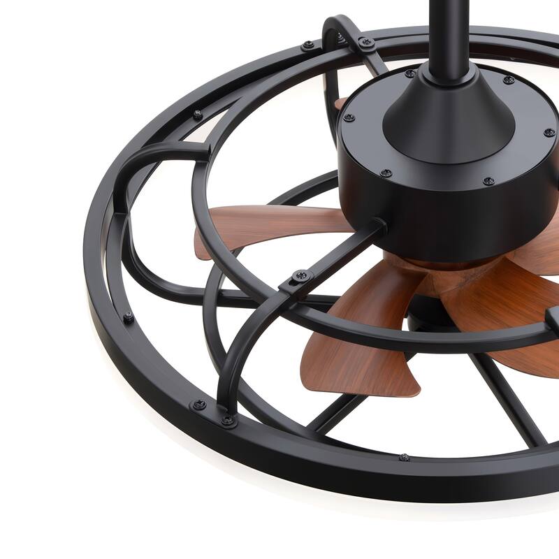 19.7" Caged Dimmable LED Ceiling Fan with Light and Remote