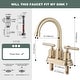 preview thumbnail 8 of 21, WOWOW 4 in. Centerset Double Handle Bathroom Faucet with Drain Kit Included