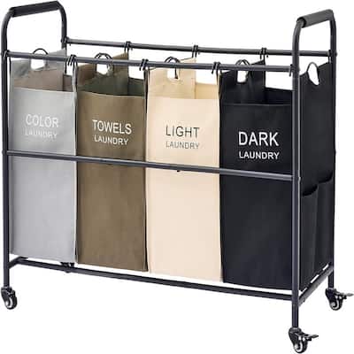 4 Bag Laundry Sorter Cart - 37"L x 15"W x 32"H
