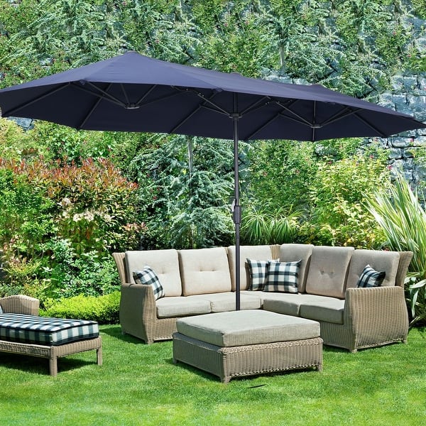 corner patio umbrella Ainfox 13Ft Large Outdoor Patio Umbrella with Crank - On Sale - Bed Bath &  Beyond