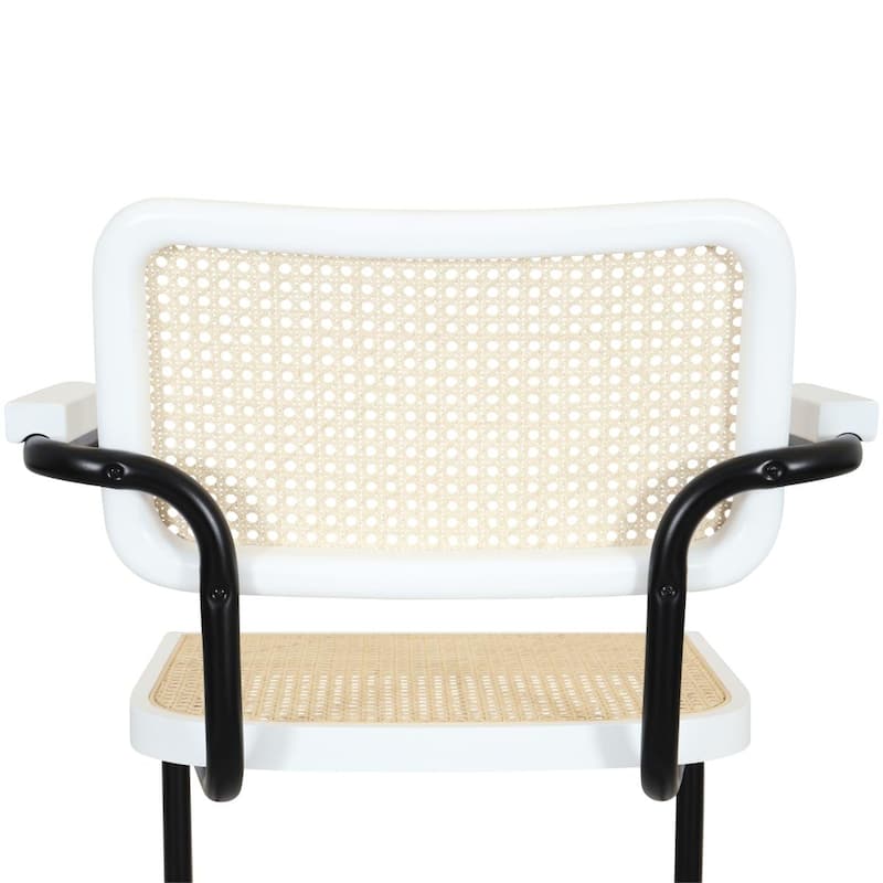 Breuer Chair Company Marcel Breuer Cesca Cane Cantilever Armchair Arm Chair w/ Black Steel Frame (Various Wood & Cane Colors)