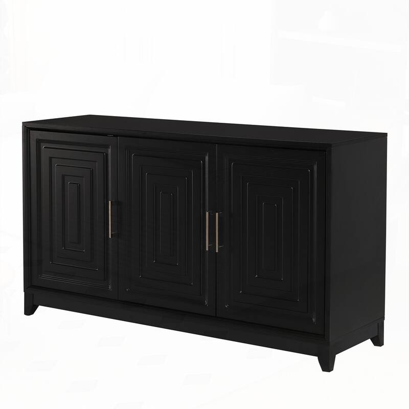 Entertainment Center Media Console Cabinet with 2 Spacious Storage Space
