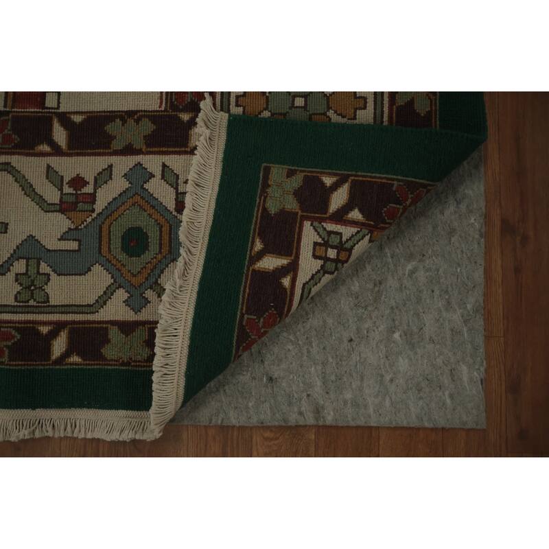 Hand Knotted Oriental 100% Wool Carpet Traditional Medallion Green Sumak Area Rug - 9' 9'' X 7' 11''