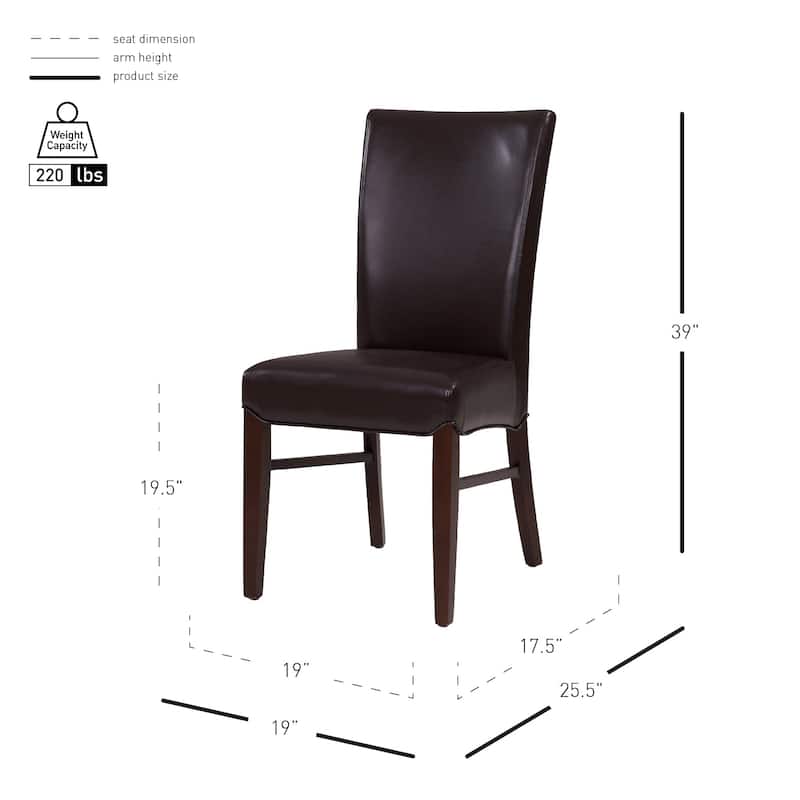 NPD Furniture Milton Bonded Leather Dining Chair (Set of 2)