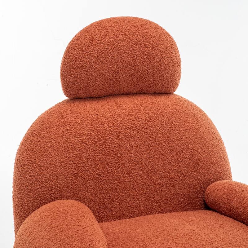 SEYNAR Modern Faux Sherpa Upolstered High Back Armless Accent Chair