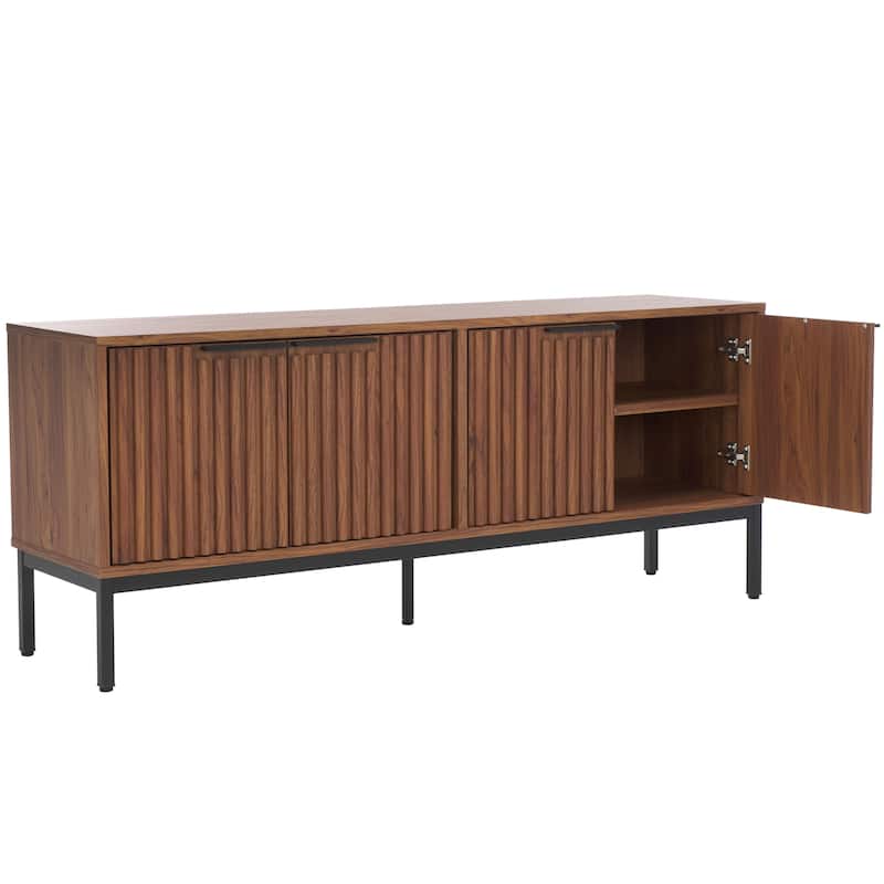 SAFAVIEH Lylia 4-Door Entertainment Media Stand (Fits up to 65" Flatscreen TV) - 60.8 in. x 17.7 in. x 24.6 in.