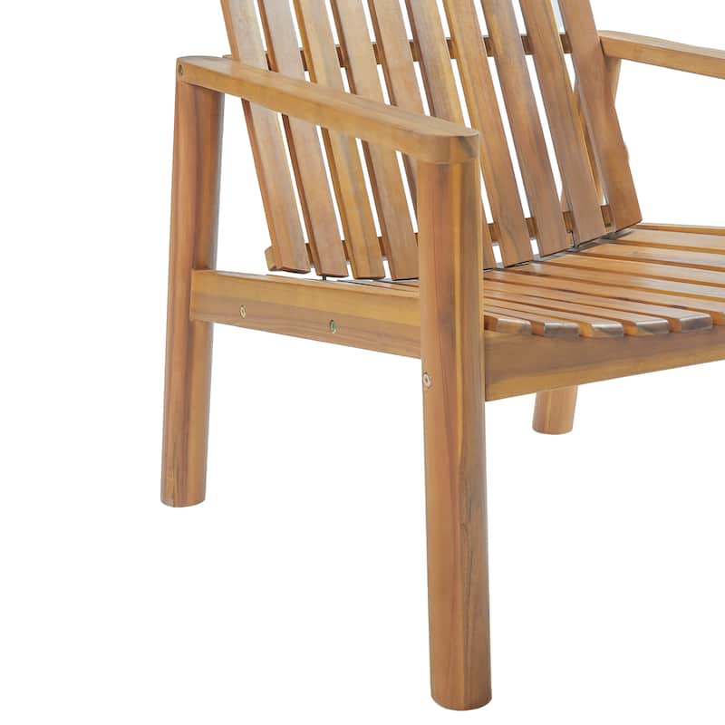 Christopher Knight Home - Solid Acacia Wood Outdoor Lounge Chair with Arms and Slatted Back