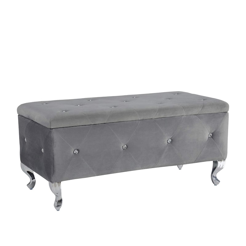 Upholstered Storage Bench For Bedroom Living Room Entryway