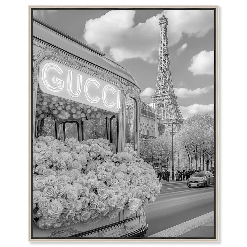 Dreamy Fashion Bus Noir Canvas by Art Remedy - 36" x 45" - Silver