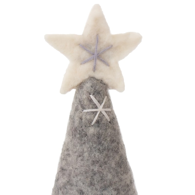 Handcrafted Felt Christmas Tree Topper or Tabletop Decor, Set of 3 Red