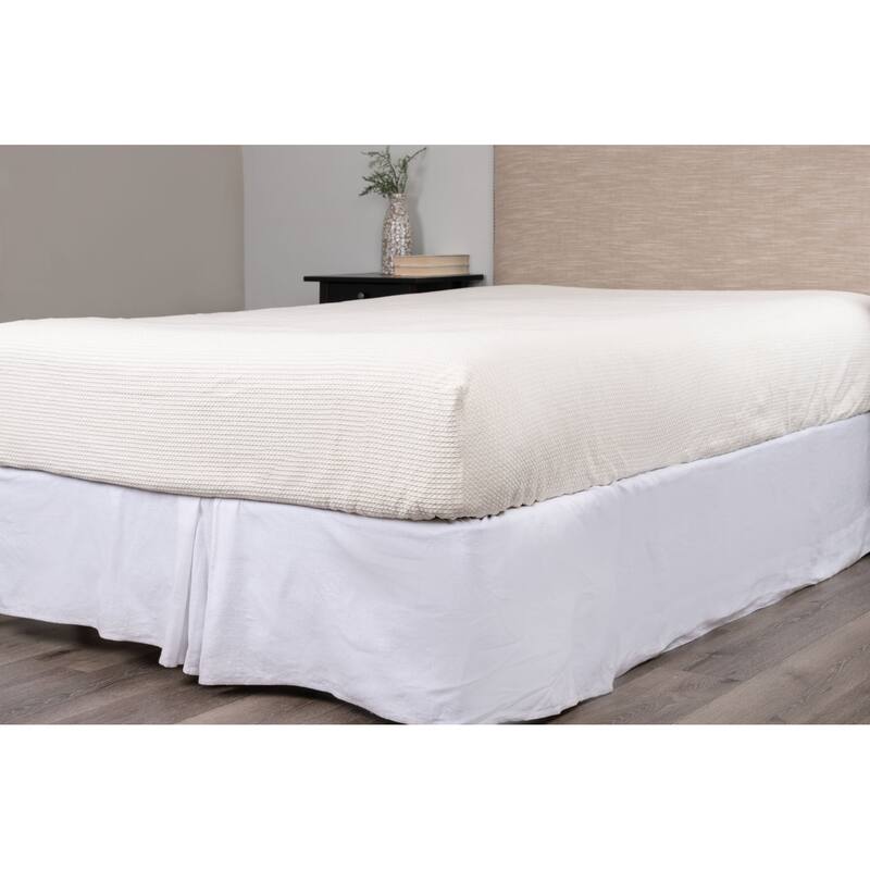 Cottage Home Waffle Box Spring Cover - King - Ivory
