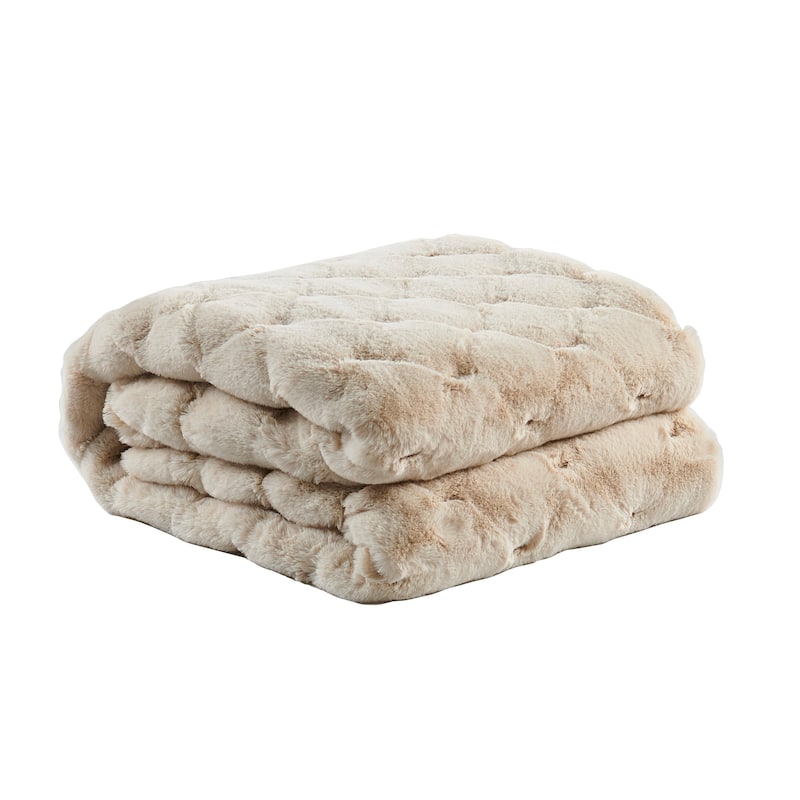Christmas jacquard imitativerabbit fauxfur throw 50"x60"