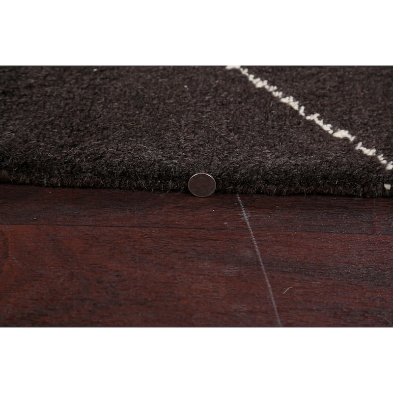 Trellis Modern Moroccan Oriental Area Rug Hand-knotted Wool Carpet - 5'4" x 6'4"