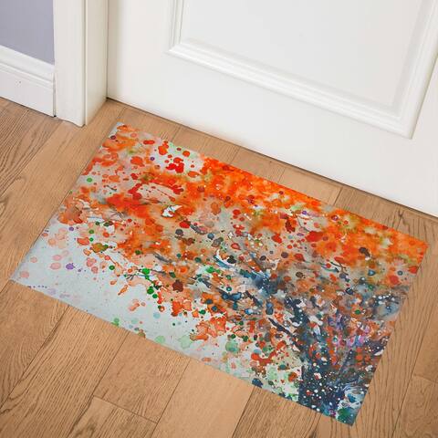 UNDER THE SHADE of THE FLAMBOYANT Indoor Floor Mat by Kavka Designs