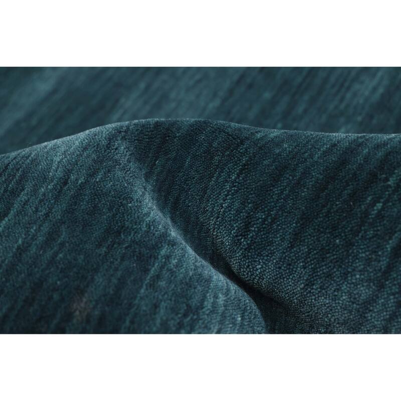 ECARPETGALLERY Hand Loomed Indo Gabbeh Dark Teal Wool Rug - 8'2 x 9'10