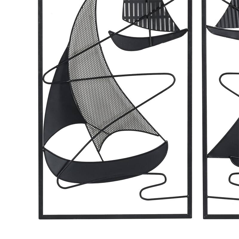 Adeco 3D Metal Ship Wall Decoration Sailboat Wall Sculpture