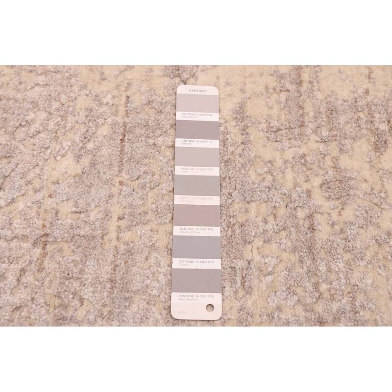 ECARPETGALLERY Hand Loomed Elysian Taupe Wool Rug - 8'2 x 10'0