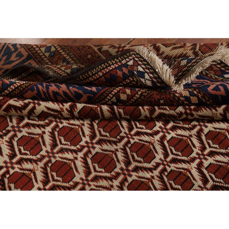 Pre-1900 Antique Vegetable Dye Shirvan Persian Wool Carpet - 4'10" x 8'7"