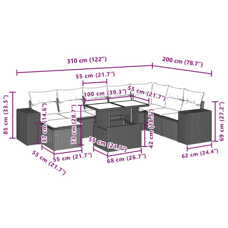 vidaXL Garden Sofa Set