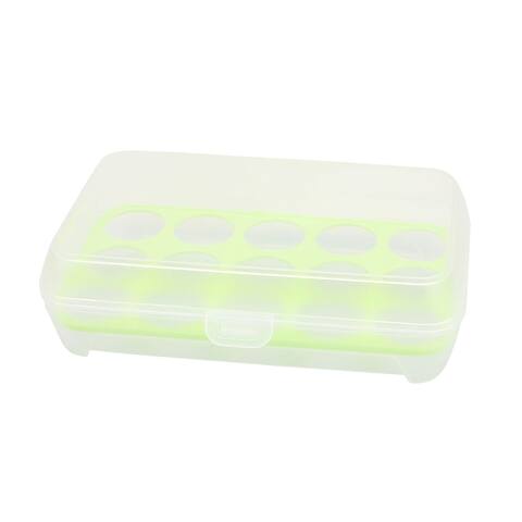 Outdoor Picnic Camping 15 Eggs Container Holder Box Case Storage Green