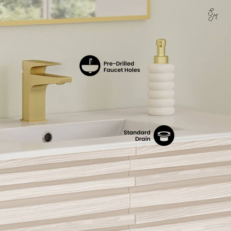 Cascade 30" Freestanding Bathroom Vanity In White Oak With Sink Top - 30