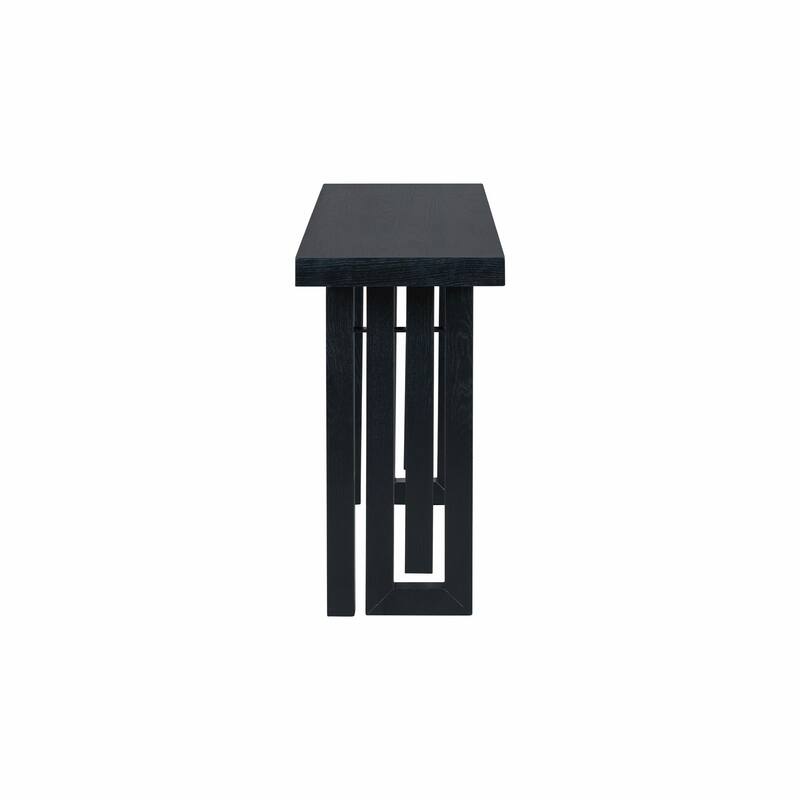 Uniquely Designed Oak Veneer Console Table with Distinctive Side Shapes