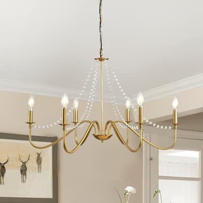 Farmhouse 6-Lights French Country Chandelier for Kitchen Island Dining Room