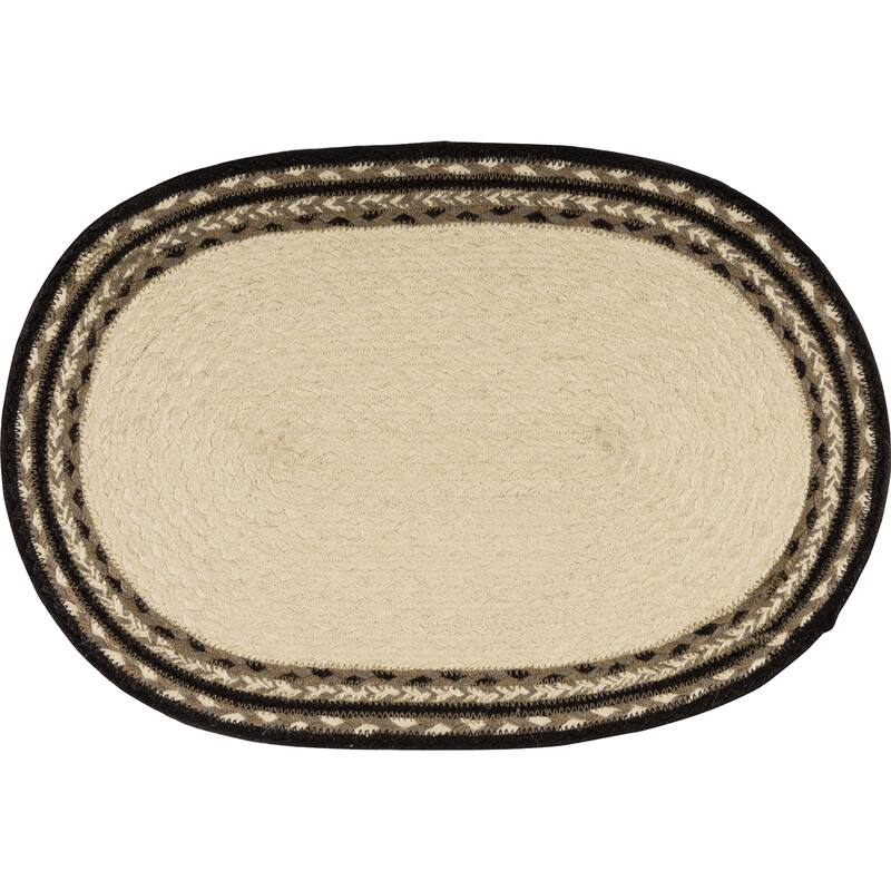 Sawyer Mill Charcoal Pig Jute Placemat Set of 6 12x18 - Placemat 12x18