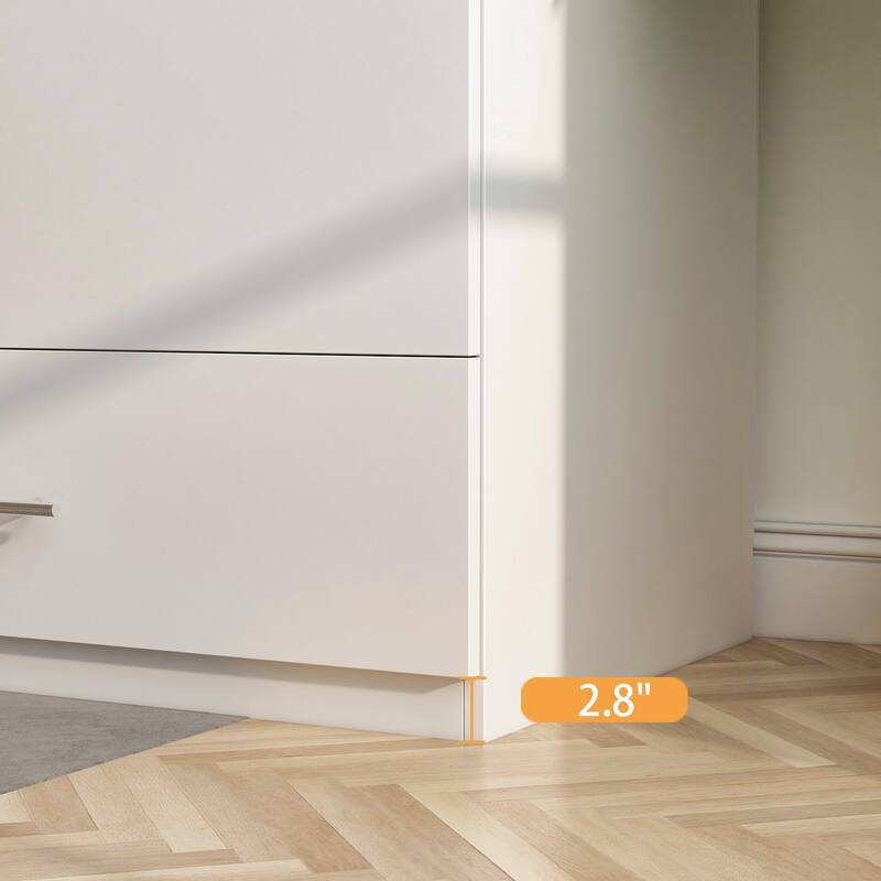 31.5" Freestanding Wardrobe Closet with Drawer, 2 Door Armoire with Hanging Rod, Modern Bedroom Storage Cabinet, Black/White