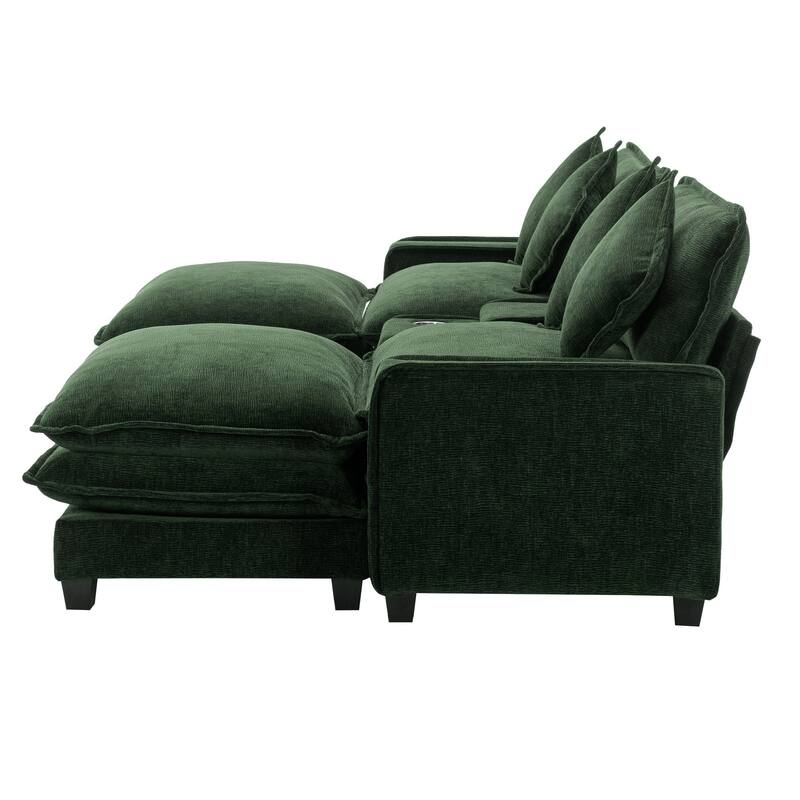 Stylish and Functional Sectional Sofa with Chenille Upholstery by Harper&Bright Designs