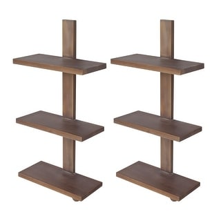 3-shelf Hanging Wood Shelves - Set Of 2 - Bed Bath & Beyond - 33735887