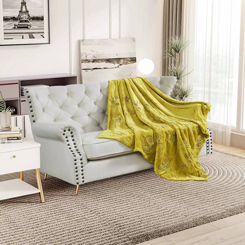 Embroidered Sequin Throw