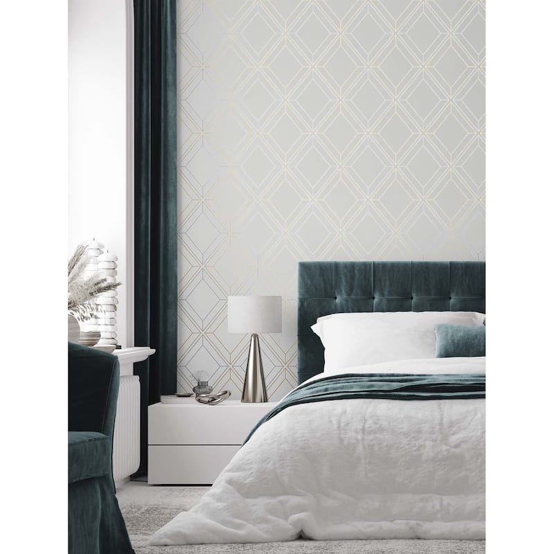 Seabrook Designs Linework Gem Non-Woven Unpasted Wallpaper
