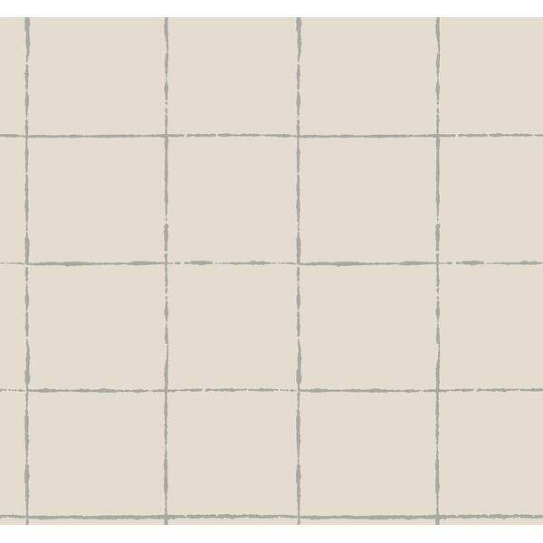 slide 2 of 7, York Wallcoverings La Vitre Plaid Lichen Grey Wallpaper