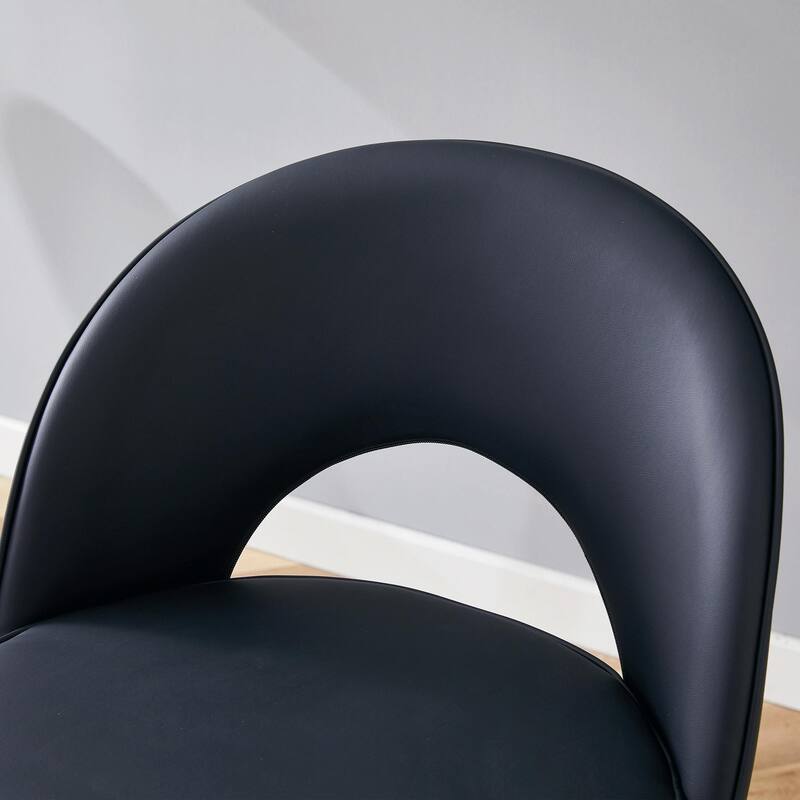 360 ° rotatable bar chair, Modern PU Upholstered Bar Chair with Metal Legs for Dining Room, Kitchen, Terrace, Set Of 2