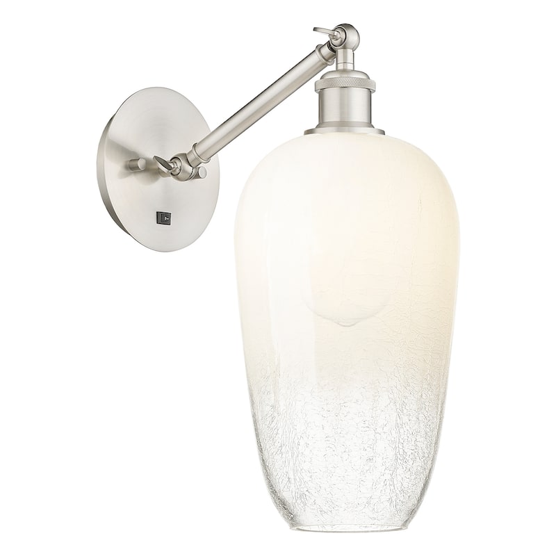 Innovations Lighting 317-1W-15-7 Brookhaven Flute Sconce Brookhaven - Brushed Satin Nickel / Opal