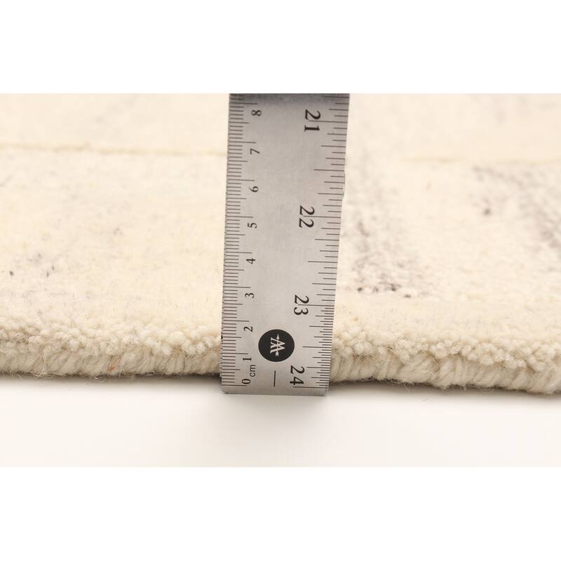 ECARPETGALLERY Hand Tufted Timeless Cream Wool Rug - 5'1 x 8'0