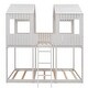 preview thumbnail 1 of 26, Full Over Full Wood Bunk Bed with Roof, Window & Guardrails - Fun Design White