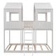 preview thumbnail 3 of 10, Full Over Full Wooden Bunk Bed House Kids Bed with Roof,Window,Guardrail,Ladder,Playhouse Inspired