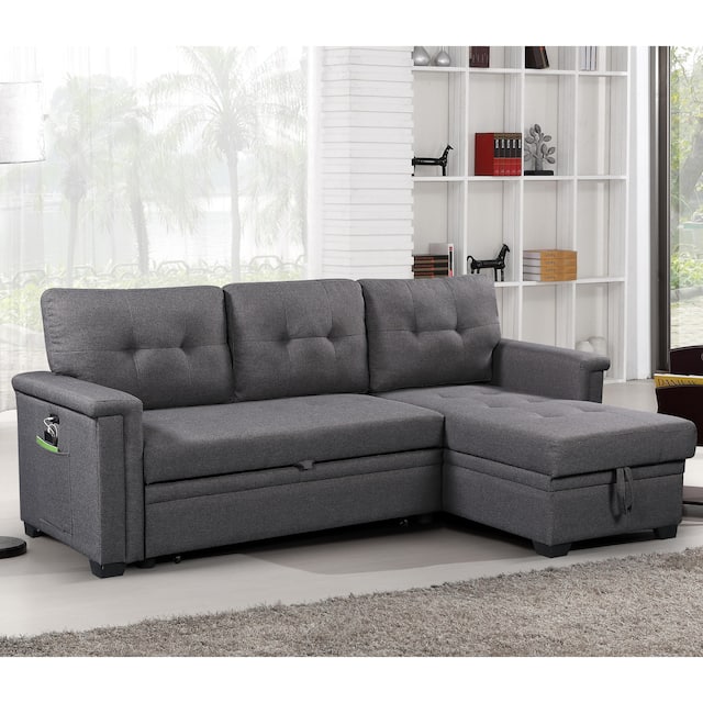 Ashlyn Reversible Sleeper Sofa with Storage Chaise Overstock 30144937
