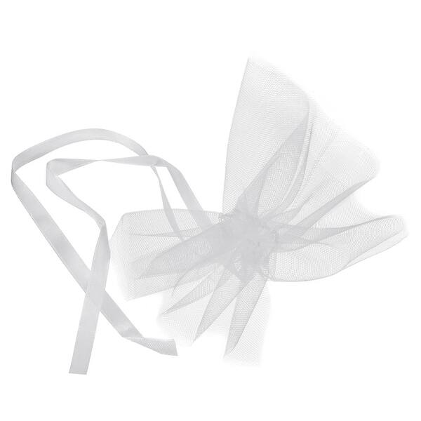 20pcs Flower Wrapping Paper 15.7" Bouquet Floral Clear Mesh Yarn White